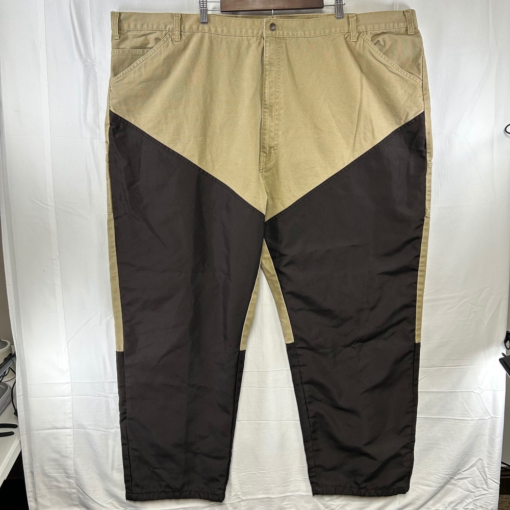 Berne Hunting Work Pants Mens 56x32 Tan Brown Reinforced Upland Brush Pants
